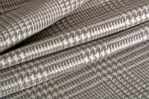 Gray, White Tartan Wool-blend Coating Fabric - Principe di Galles 000800