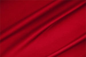 Tessuto Rasatello di Cotone Stretch Rosso Fuoco in Cotone, Stretch per abbigliamento
