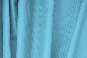Tissu Piquet Stretch Bleu turquoise en Coton, Stretch pour vêtements
