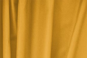 Tessuto Piquet Stretch Giallo Girasole in Cotone, Stretch per abbigliamento