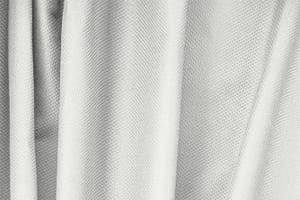 Tessuto Piquet Stretch Argento Perla in Cotone, Stretch per abbigliamento
