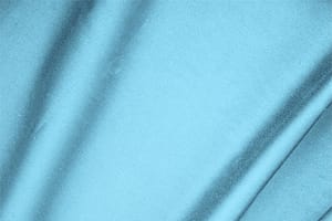 Tessuto Raso di Cotone Stretch Blu Turchese in Cotone, Stretch per abbigliamento