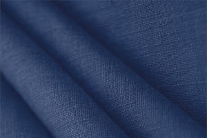Tessuto Tela Lino Blu Royal in Lino per abbigliamento