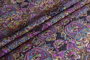 Beige, Multicolor Silk Georgette fabric for dressmaking