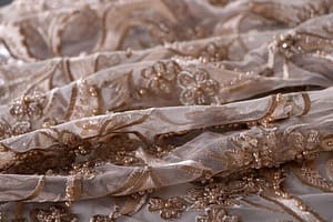 Beige Polyester fabric for dressmaking
