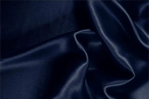Tissu Crêpe Satin Bleu navy en Soie pour vêtements