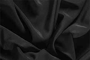 Tissu crêpe de chine noir en soie pour vêtements