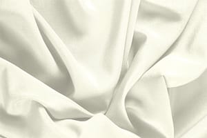 Tessuto Crêpe de Chine Bianco Avorio in Seta per abbigliamento