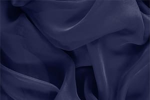 Tessuto Chiffon Blu Marine in Seta per abbigliamento