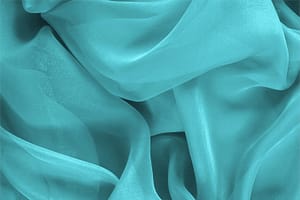 Wave Blue Silk Chiffon fabric for dressmaking