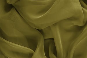 Tessuto Chiffon Verde Foglia in Seta per abbigliamento