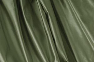 Tessuto Duchesse Verde Oliva in Seta per abbigliamento