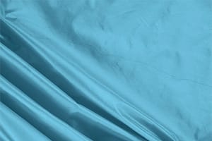 Tissu Taffetas Bleu turquoise en Soie pour vêtements