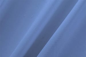 Tessuto Double Shantung Blu Porcellana in Cotone, Seta per abbigliamento