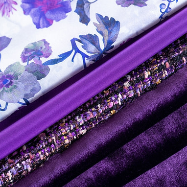 On sale Patrician Purple Silk Zibeline Fabric