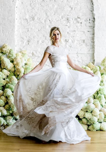 Cloisonné wedding gown by Carol Hannah