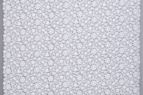 Tulle bianco con fiori applicati | new tess