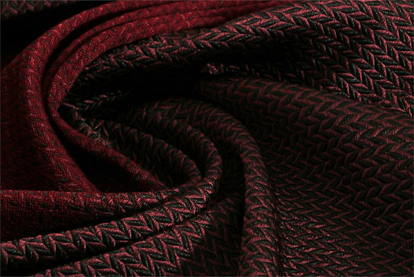 Tessuto Pannello Sfumato Lana Cravat P02-04 Nero, Rosso in Lana, Seta