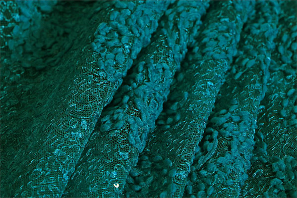 Tessuto Ricamato 000500 Blu in Poliestere