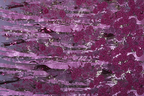 Fuxia, Pink Polyester Sequins fabric for dressmaking