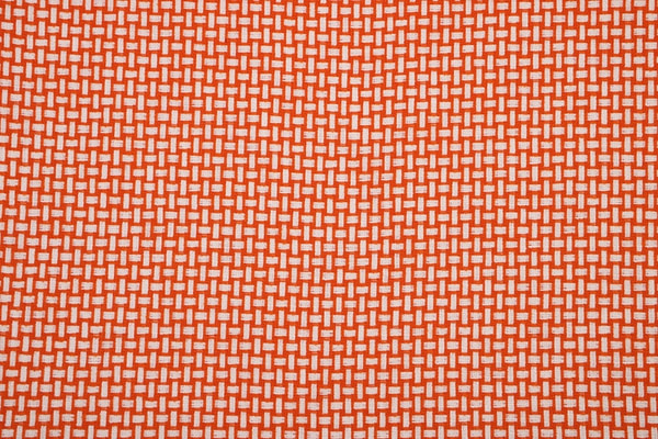 Tessuto Intreccio 000200 Arancione, Bianco in Lana