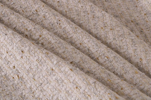 Tissu Blanc en Coton, Laine, Polyester, Viscose pour vêtements