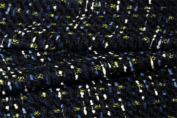 Blue, Green, White Cotton-blend Weaved Fabric - Intreccio 800