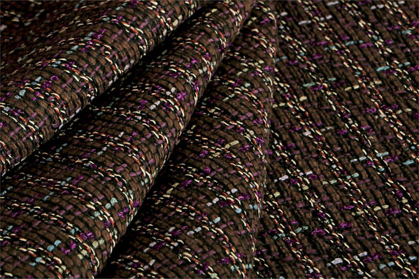 Tissu Intreccio 001 Marron, Multicolor, Noir, Violet