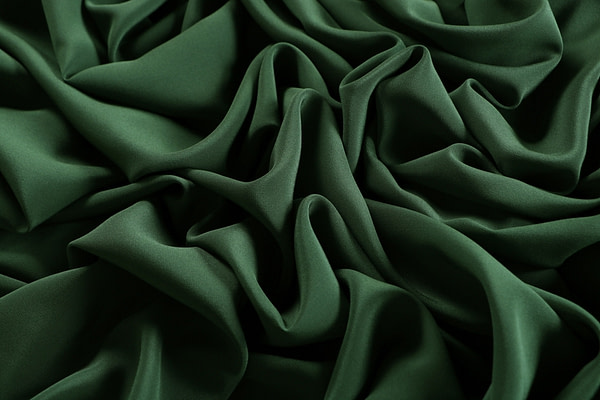 Green Silk Crêpe de Chine Apparel Fabric UN000382