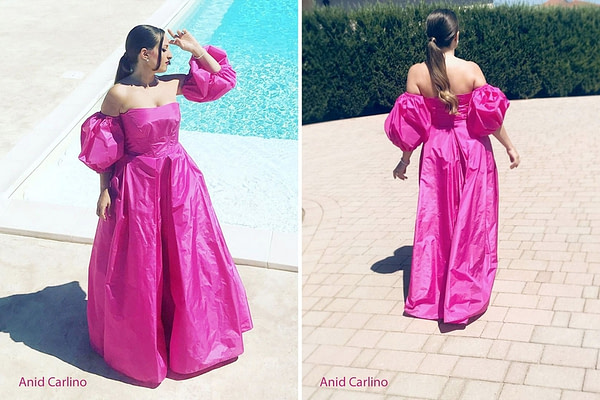Silk taffeta formal dress by Anid Carlino