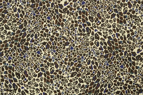 Beige, Blue Silk Apparel Fabric ST000075