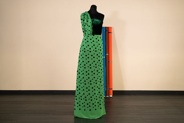 Tessuto Verde in Poliestere, Viscosa per Abbigliamento TC000810