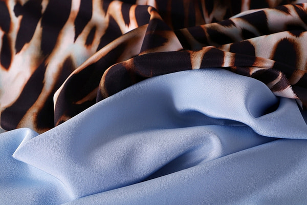 Light blue silk crepe de chine apparel fabric | new tess