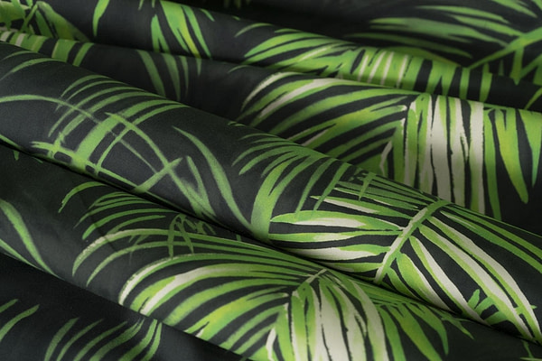 Black, Green Cotton Cotton canvas Apparel Fabric ST000290