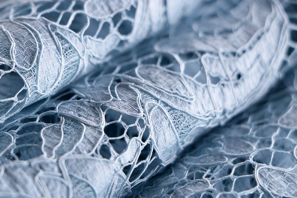 Tissu Bleu en Coton, Polyester, Viscose pour vêtements