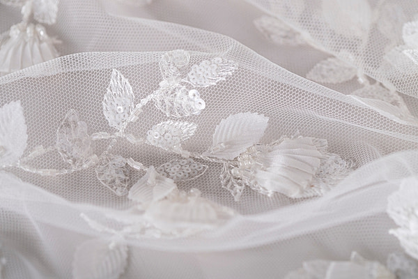 White Polyester fabric for dressmaking