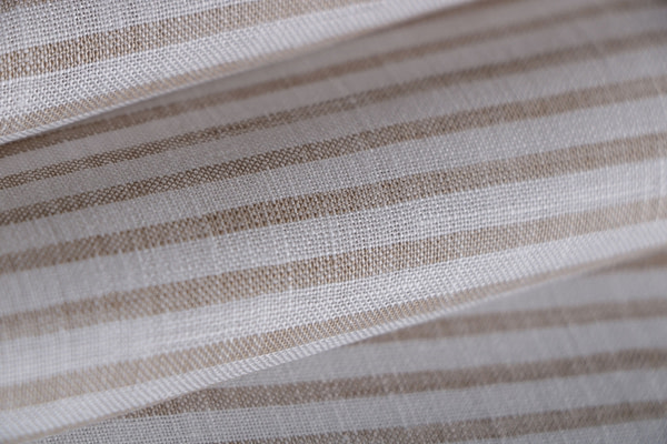Tissu Couture Chambray Beige, Blanc en Lin TC000984