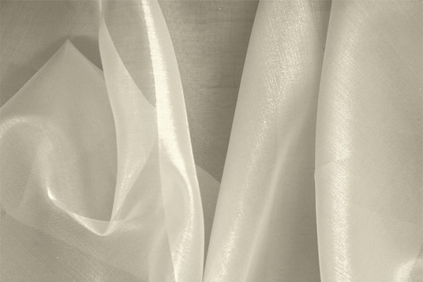 Tissu Couture Organza Blanc pomme en Soie UN000603
