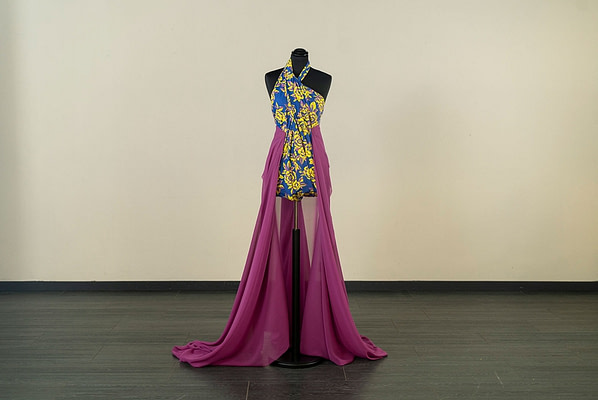 Tessuto Georgette Viola Iris in Seta per abbigliamento
