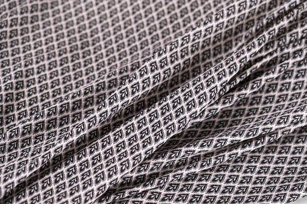 Beige, Black Polyester, Stretch fabric for dressmaking