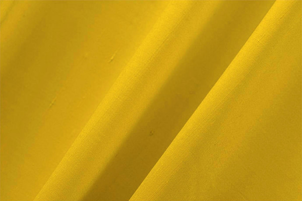 Sun Yellow Cotton, Silk Double Shantung Apparel Fabric