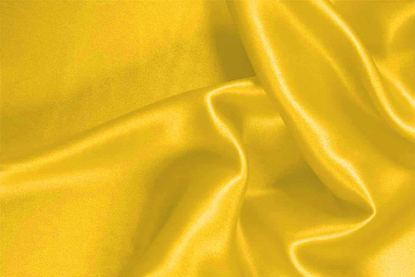 Sun Yellow Silk Crêpe Satin Apparel Fabric