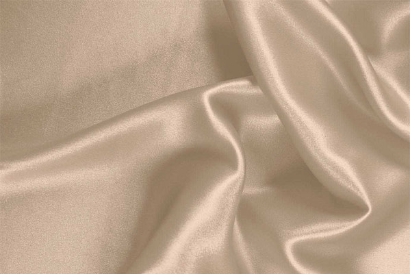 Almond Beige Silk Crêpe Satin Apparel Fabric
