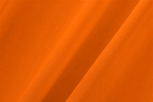 Pumpkin Orange Cotton, Silk Double Shantung Apparel Fabric