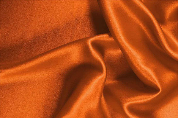 Tissu Couture Crêpe Satin Orange caco en Soie