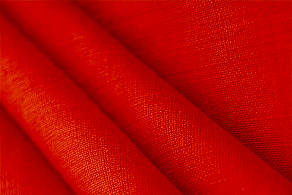 Tissu Couture Toile de lin Rouge hibiscus en Lin