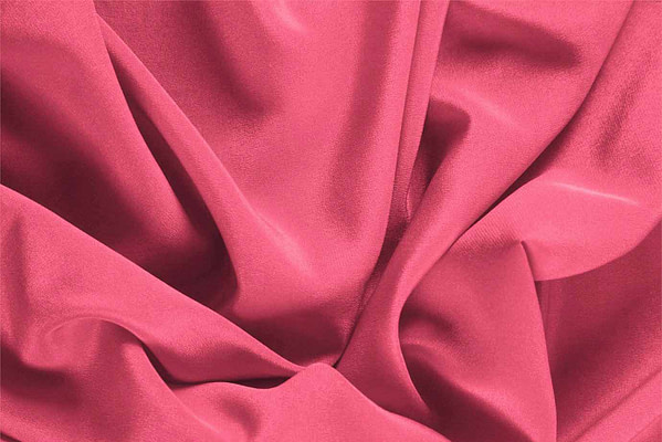 Tissu Couture Crêpe de Chine Rose géranium en Soie