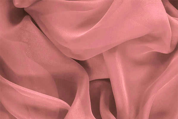 Tissu Couture Chiffon Rose blush en Soie