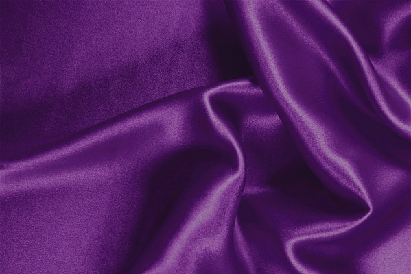 Tissu Couture Satin stretch Violet violette en Soie, Stretch