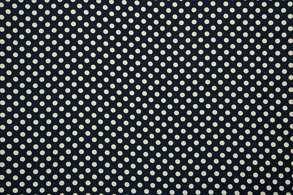 Blue, White Silk Polka Dot Fabric - Crepe Se Ominibus Maxi Pois 201102
